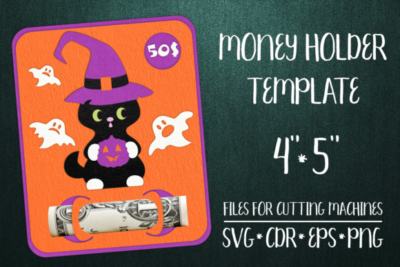 Black Cat Halloween Card Money Holder 3D SVG Review