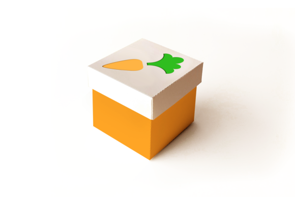 Easter Carrot Cube Box 3D SVG for Gift Boxes