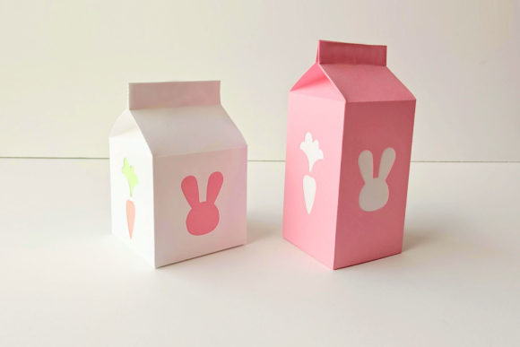 Easter Milk Carton Boxes SVG: 3D Gift Boxes Asset