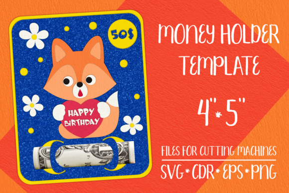 Fox Birthday Card 3D SVG for Shadow Boxes