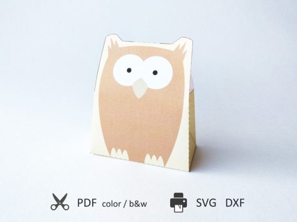 Gift Bag Owl: 3D SVG for Playful Gift Boxes