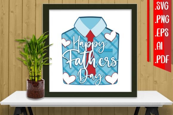 Happy Fathers Day 3D SVG for Shadow Boxes