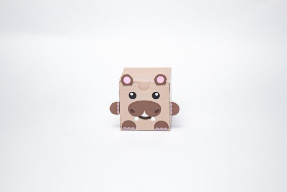 Hippo Kids Favor Box 3D SVG for Entertainment Branding