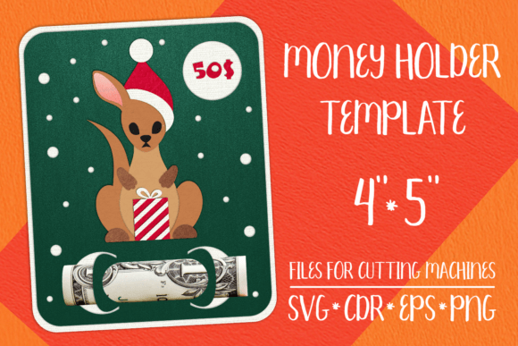 Kangaroo Christmas Card Money Holder 3D SVG Review