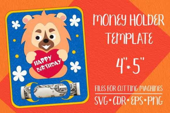 Lion Birthday Card Money Holder: 3D SVG for Shadow Boxes