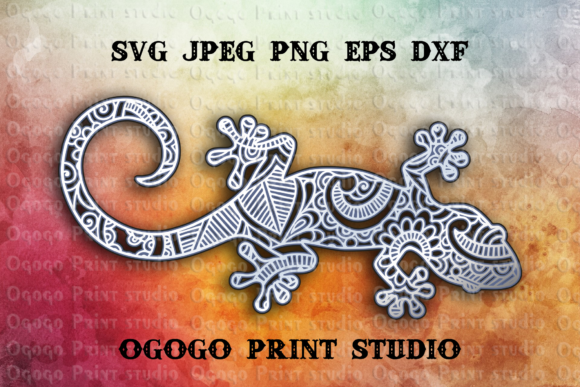 Lizard 3D SVG: Layered Shapes for Commercial Crafts