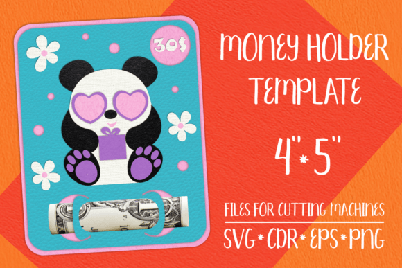 Panda Birthday Card Money Holder: 3D SVG Shapes