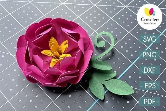 Paper Flower Template №5: 3D SVG for Paper Flowers