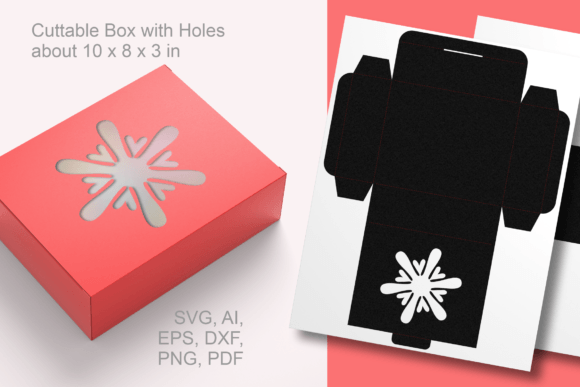 Retro Snowflake Rectangular Favor Box 3D SVG Shapes