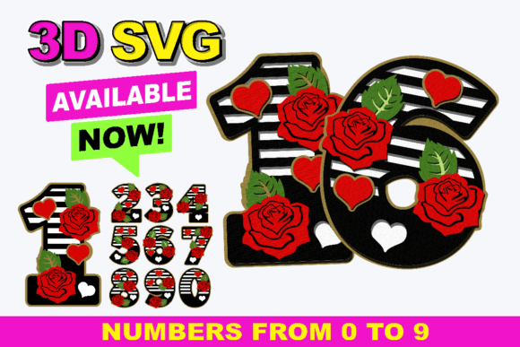 Roses Numbers: 3D SVG Shapes for Editorial Design