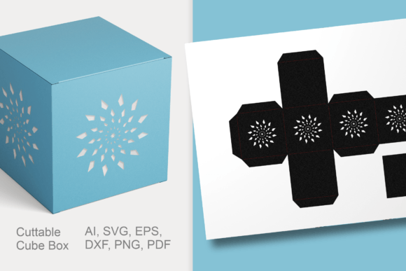 Snow Crystal Cube Gift Box Template SVG: 3D Shapes Review