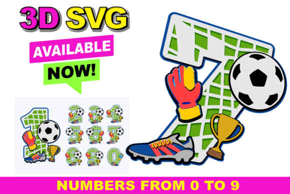 Soccer Numbers: 3D SVG Shapes for Digital Products