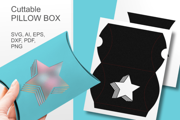 Striped Shadow Star Window Pillow Box 3D SVG for Gift Boxes