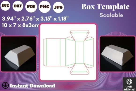 Trapezoid Shaped Box Template: 3D SVG Shapes